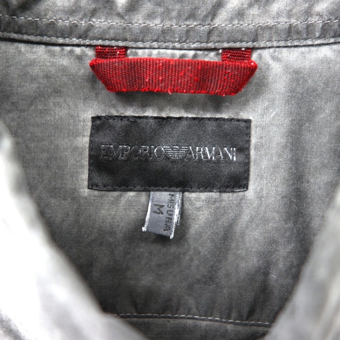 EMPORIO ARMANI ボタンダウンシャツ M グレー コットン イタリア製 | Vintage.City 빈티지숍, 빈티지 코디 정보