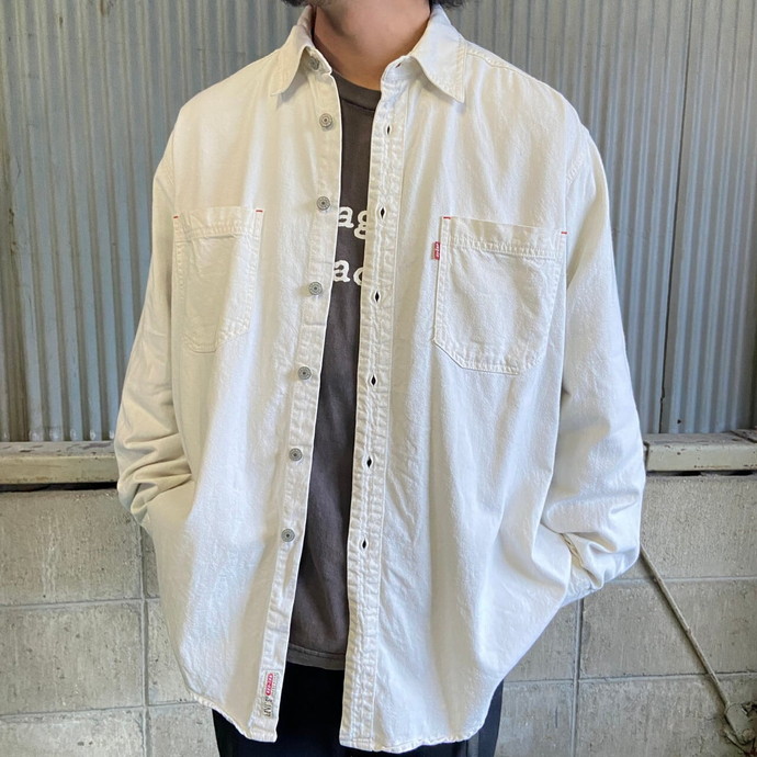 レギュラーカラー長袖モデル形状リーバイス Levi's 長袖 ホワイト
