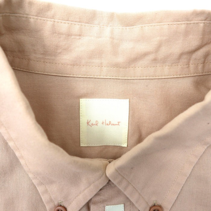 Karl Helmut ( PINKHOUSE ) ボタンダウンシャツ L ピンク コットン ビッグサイズ ロゴ総柄 | Vintage.City 古着屋、古着コーデ情報を発信