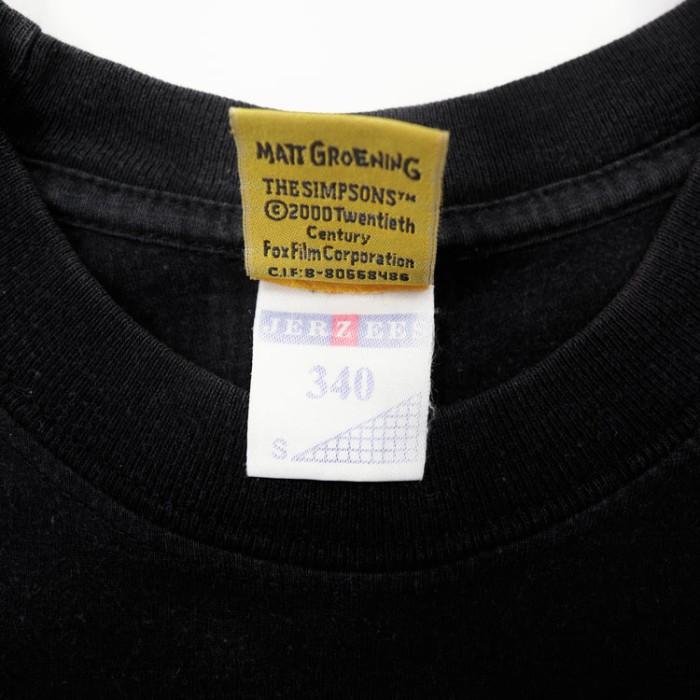 JERZEES クルーネックTシャツ S ブラック コットン THE SIMPSONS 90年代 | Vintage.City 빈티지숍, 빈티지 코디 정보