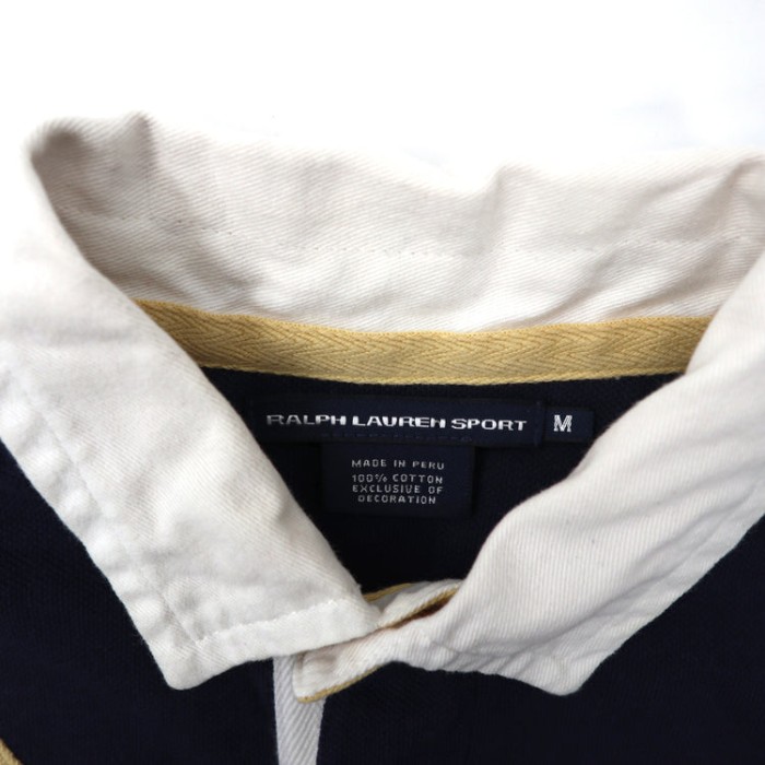 RALPH LAUREN SPORT ポロシャツ M ネイビー コットン ナンバリング ビッグポニー刺繍 ペルー製 | Vintage.City 古着屋、古着コーデ情報を発信