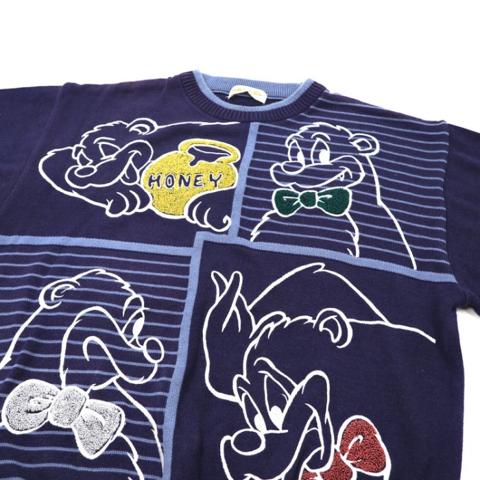 LANCEL ニットセーター L ネイビー アクリル キャラクター刺繍 90年代 日本製 | Vintage.City 빈티지숍, 빈티지 코디 정보