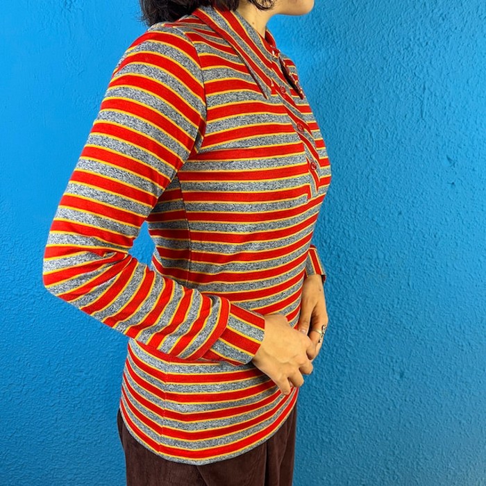 70s Striped Pullover Shirt | Vintage.City 古着屋、古着コーデ情報を発信