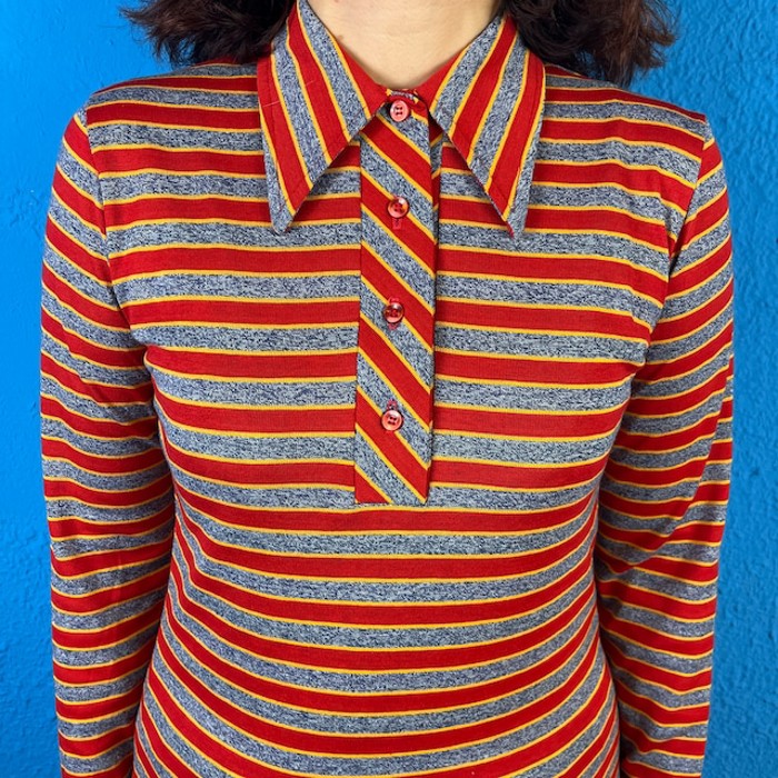 70s Striped Pullover Shirt | Vintage.City 古着屋、古着コーデ情報を発信