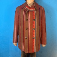 90s Native Striped Pea Coat (Jacket) | Vintage.City 古着屋、古着コーデ情報を発信