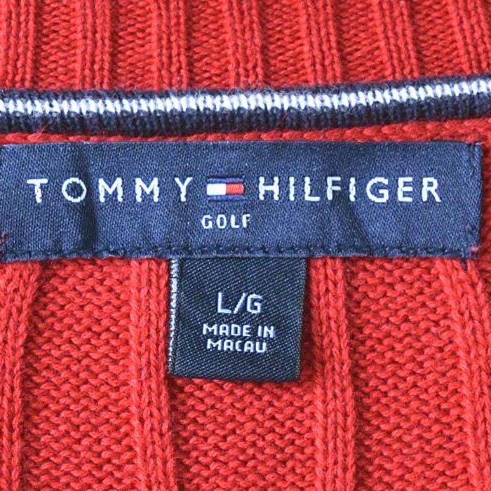 トミーヒルフィガー ゴルフ コットンニット セーター 赤色 L @CH0699 | Vintage.City 빈티지숍, 빈티지 코디 정보