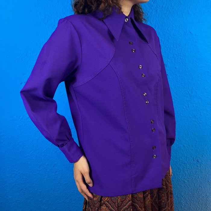 70s K-mart Purple Design Shirt | Vintage.City 빈티지숍, 빈티지 코디 정보