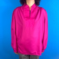 70s Sears Pink Colorless Blouse / Vintage ヴィンテージ 古着 ピンク 無地 単色 シャツ ノーカラー  ブラウス | Vintage.City 빈티지숍, 빈티지 코디 정보