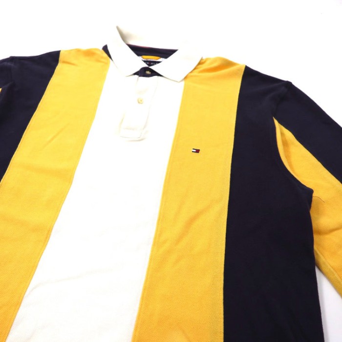TOMMY HILFIGER ラガーシャツ L イエロー ネイビー コットン 90年代 | Vintage.City 古着屋、古着コーデ情報を発信