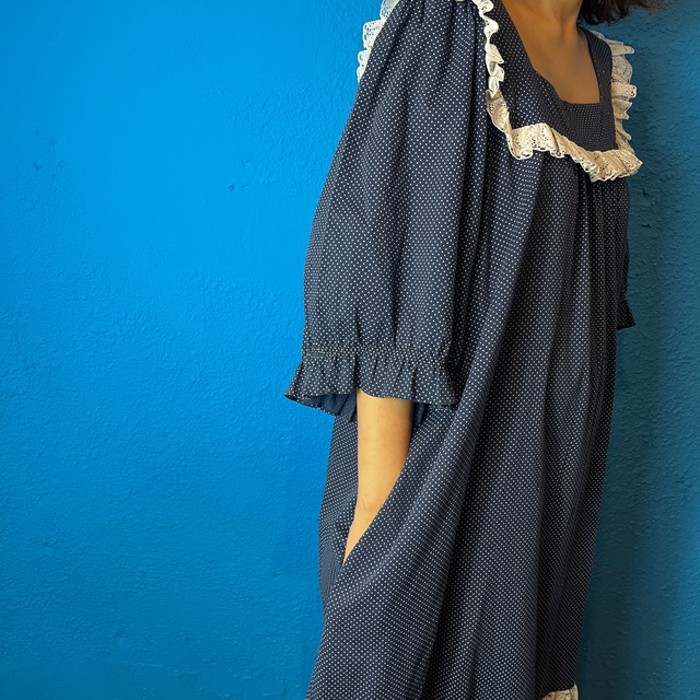 90s Dot pattern Frill Hawaiian Dress | Vintage.City 古着屋、古着コーデ情報を発信