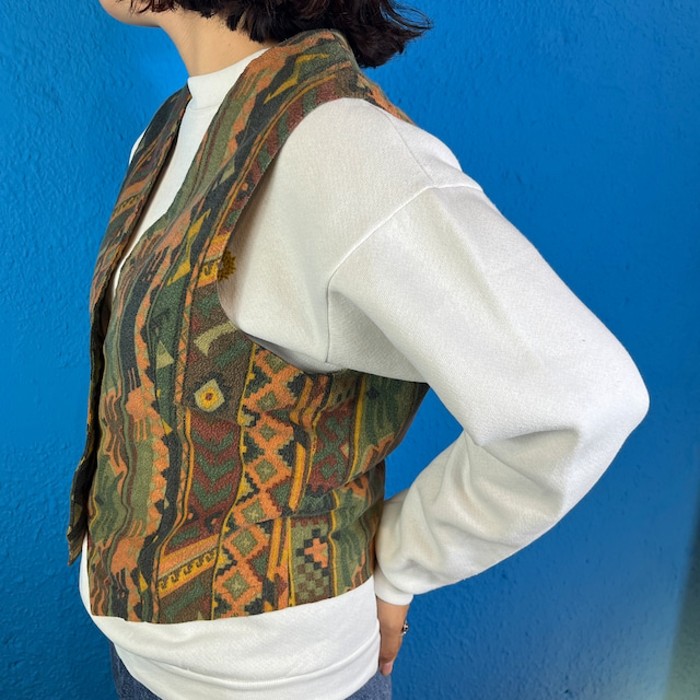 Native Pattern Vest | Vintage.City 古着屋、古着コーデ情報を発信