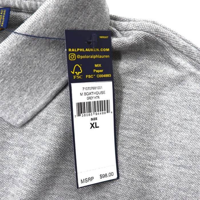 POLO RALPH LAUREN ポロシャツ XL グレー コットン CLASSIC FIT ポロベア 未使用品 | Vintage.City 빈티지숍, 빈티지 코디 정보
