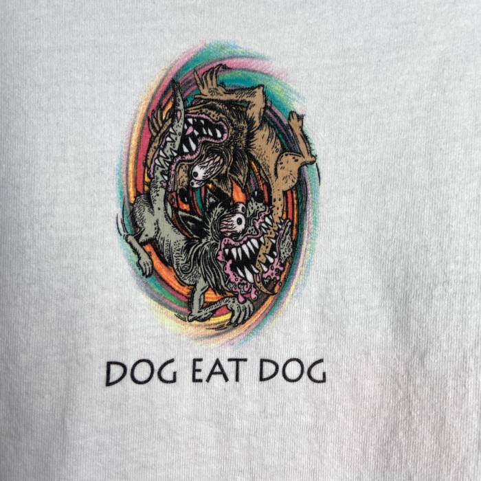 送料無料』90s USA製 DOG EAT DOG バンドTシャツ 白 L Lee | Vintage.City