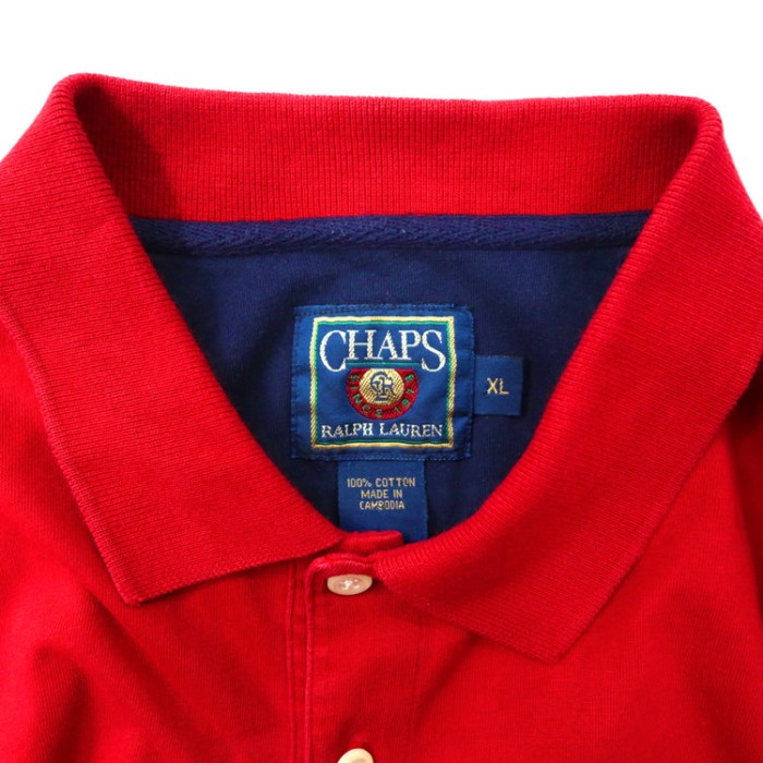 CHAPS RALPH LAUREN ポロシャツ XL レッド コットン ビッグサイズ | Vintage.City 古着屋、古着コーデ情報を発信