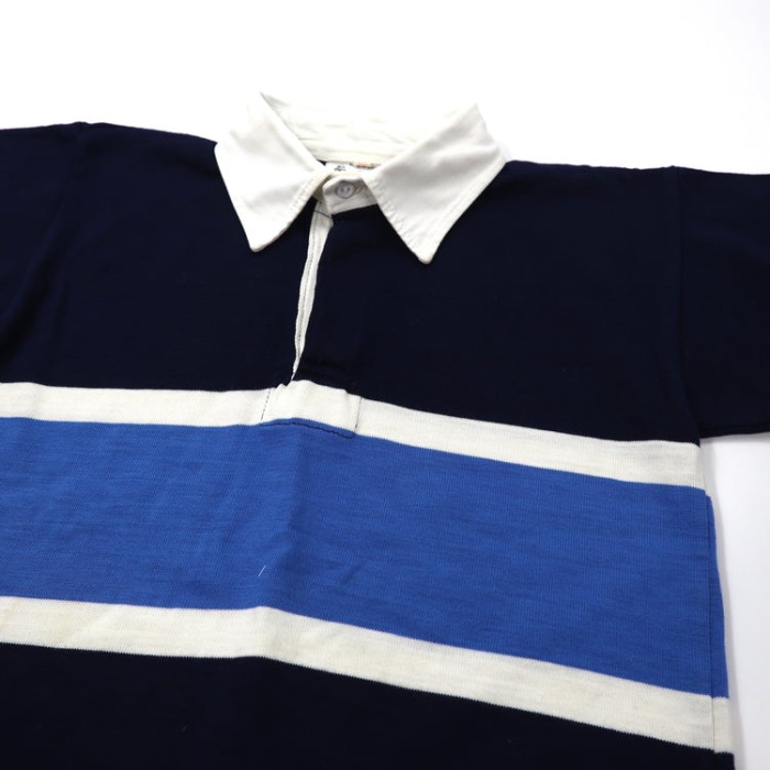 イングランド製 HALBRO SPORTSWEAR 半袖ラガーシャツ ポロシャツ 86 ネイビー コットン | Vintage.City 빈티지숍, 빈티지 코디 정보