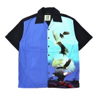 DAVID CAREY 半袖オープンカラーシャツ L ブルー コットン アニマル | Vintage.City 빈티지숍, 빈티지 코디 정보