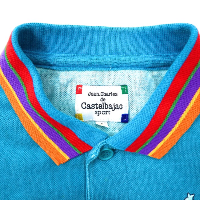 Castelbajac sport ポロシャツ 1 ブルー コットン キャラクター刺繍 日本製 | Vintage.City 古着屋、古着コーデ情報を発信