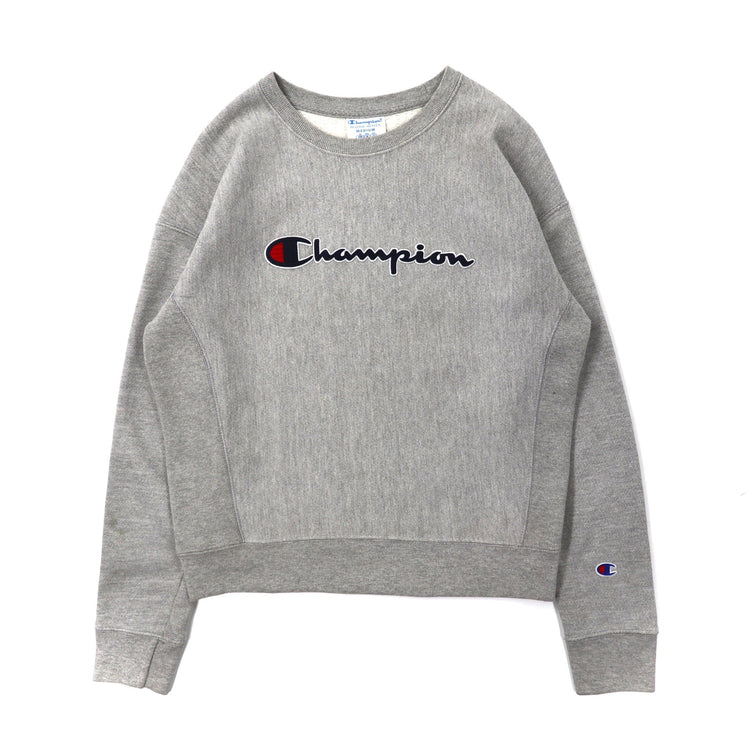 Champion リバースウィーブ スウェット M グレー コットン スクリプトロゴ刺繍 REVERSE WEAVE 単色タグ |  Vintage.City