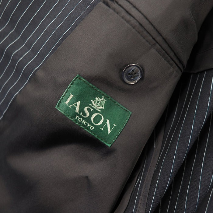 IASON 3Bスーツ セットアップ L ネイビー ストライプ ウール | Vintage.City 古着屋、古着コーデ情報を発信
