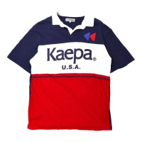 Kaepa ポロシャツ M ネイビー トリコロールカラー コットン ロゴプリント | Vintage.City 古着屋、古着コーデ情報を発信
