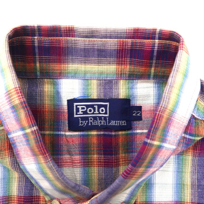 Polo by Ralph Lauren ボタンダウンシャツ 22 マルチカラー チェック コットン スモールポニー刺繍 | Vintage.City 古着屋、古着コーデ情報を発信