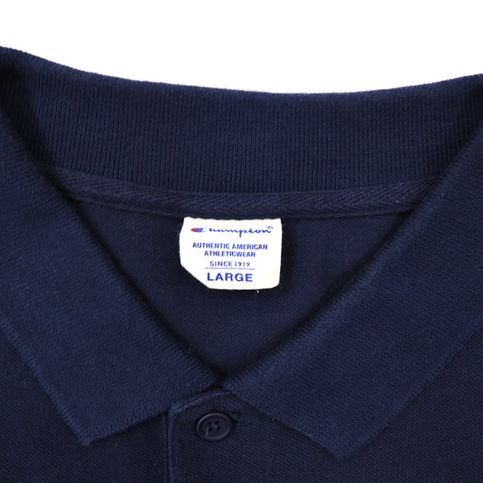 Champion ポロシャツ L ネイビー コットン スクリプトロゴプリント | Vintage.City 빈티지숍, 빈티지 코디 정보