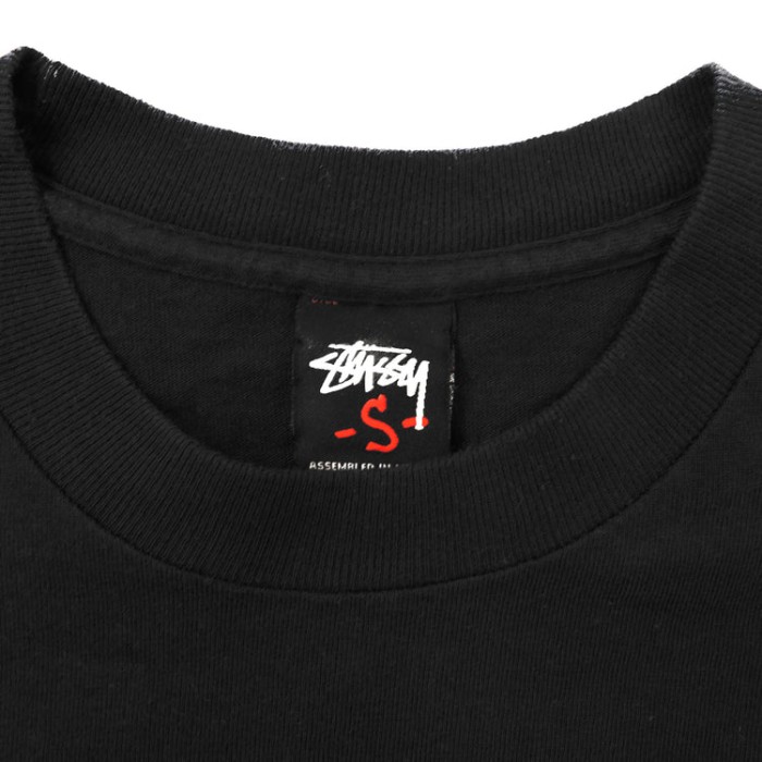 STUSSY Tシャツ S ブラック コットン スカルプリント メキシコ製 | Vintage.City 빈티지숍, 빈티지 코디 정보