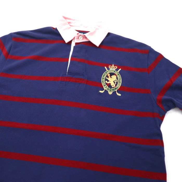 Polo by Ralph Lauren ポロシャツ XS ネイビー ボーダー コットン エンブレムロゴ刺繍 | Vintage.City 빈티지숍, 빈티지 코디 정보