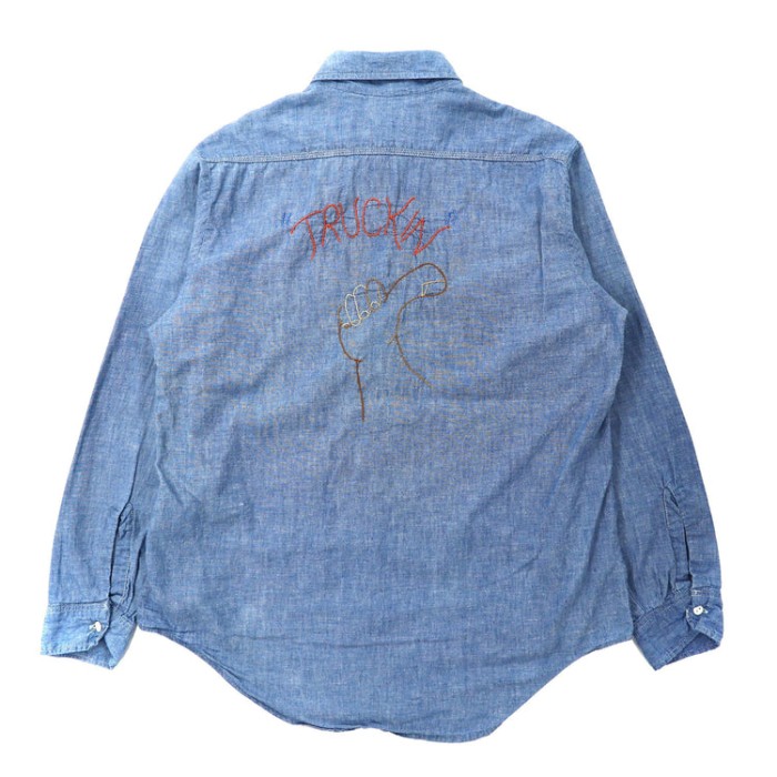 BIG MAC シャンブレーシャツ 15.5 ブルー ELTON JOHN 刺繍 70年代 | Vintage.City 古着屋、古着コーデ情報を発信