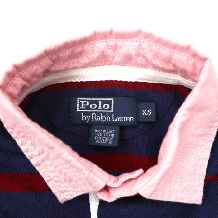 Polo by Ralph Lauren ポロシャツ XS ネイビー ボーダー コットン エンブレムロゴ刺繍 | Vintage.City 빈티지숍, 빈티지 코디 정보