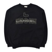 LANCEL クルーネックスウェット L ブラック コットン ロゴ刺繍 ビッグサイズ 90年代 日本製 | Vintage.City 古着屋、古着コーデ情報を発信