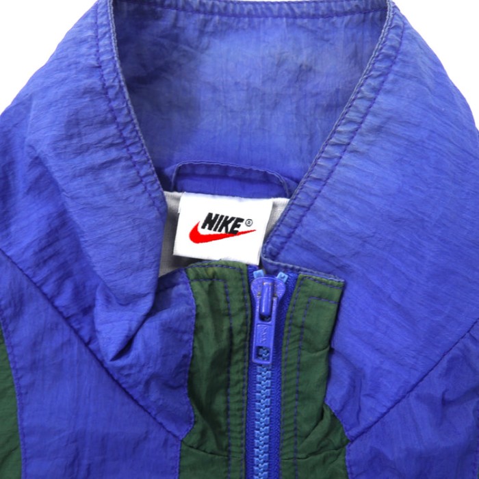 NIKE ナイロンジャケット XL ブルー スウォッシュロゴ刺繍 ビッグサイズ 銀タグ 90年代 | Vintage.City 古着屋、古着コーデ情報を発信