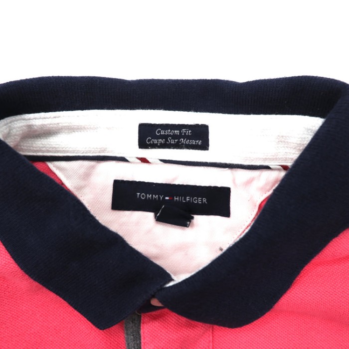 TOMMY HILFIGER ポロシャツ L ピンク コットン CUSTOM FIT | Vintage.City 古着屋、古着コーデ情報を発信