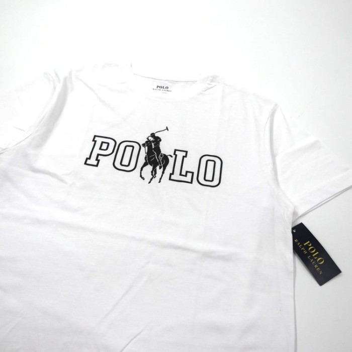 POLO RALPH  LAUREN Tシャツ M ホワイト コットン ロゴ ビッグポニー プリント ペルー製 未使用品 | Vintage.City 古着屋、古着コーデ情報を発信
