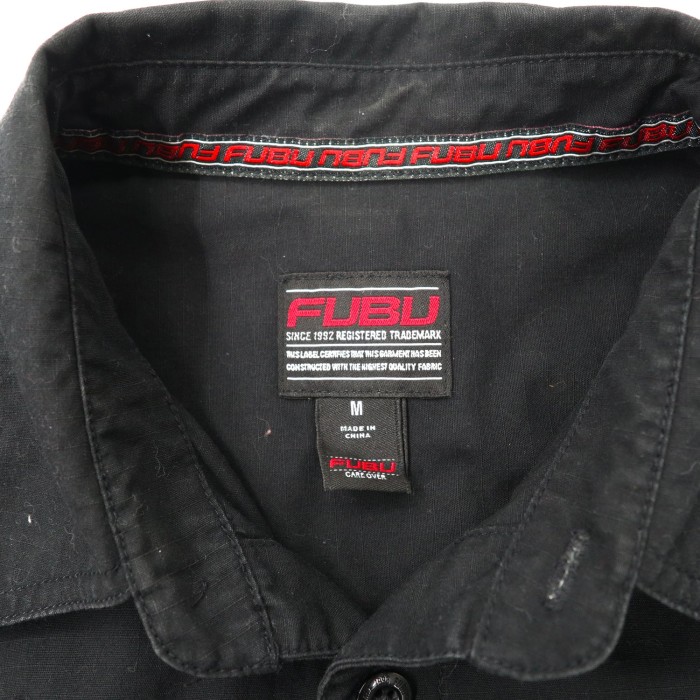 FUBU ビッグサイズ ミリタリー ワークシャツ M ブラック コットン ロゴ刺繍 00年代 | Vintage.City 古着屋、古着コーデ情報を発信
