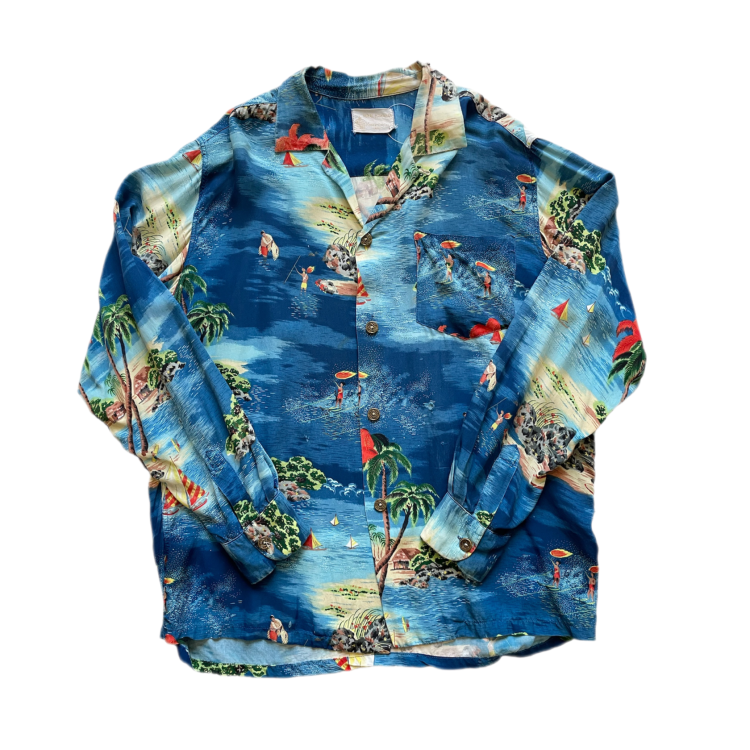 60's Vintage ハワイアンシャツ　長袖 アロハシャツ Hawaiian shirt alohashirt ヴィンテージアロハ