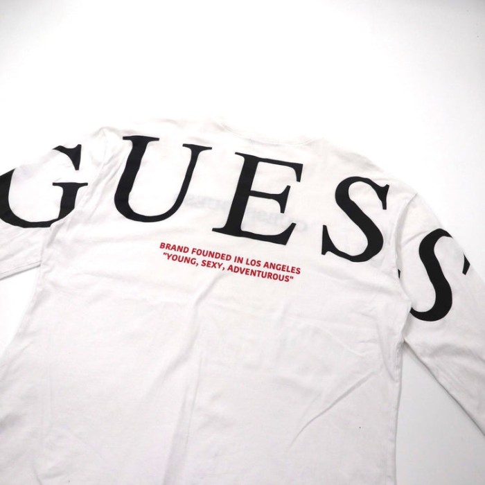 GUESS ロングスリーブTシャツ L ホワイト コットン ロゴ刺繍 | Vintage.City 古着屋、古着コーデ情報を発信