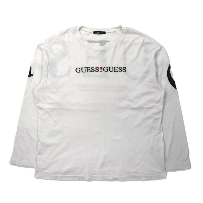 GUESS ロングスリーブTシャツ L ホワイト コットン ロゴ刺繍 | Vintage.City 古着屋、古着コーデ情報を発信