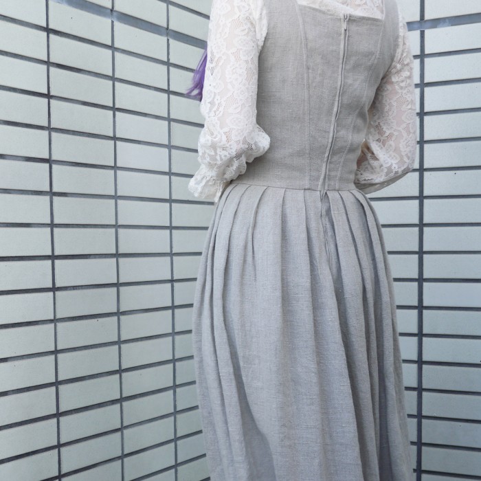laceup Linen Dress | Vintage.City 古着屋、古着コーデ情報を発信