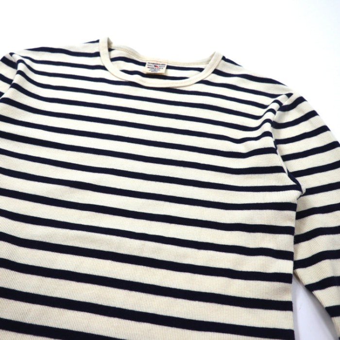 AVIREX ボーダーロングスリーブTシャツ S ホワイト コットン | Vintage.City 빈티지숍, 빈티지 코디 정보