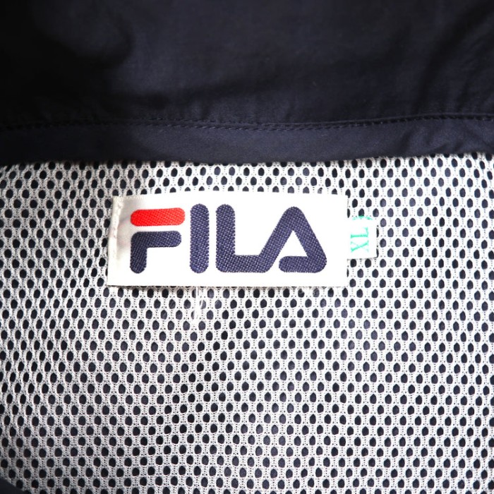 FILA ドロストナイロンジャケット XL ネイビー ビッグサイズ フード着脱式 ロゴ刺繍 90年代 | Vintage.City 빈티지숍, 빈티지 코디 정보