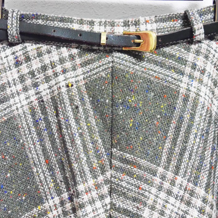 Tweed check skirt | Vintage.City 빈티지숍, 빈티지 코디 정보