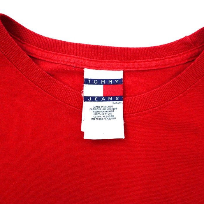 TOMMY JEANS ロングスリーブTシャツ S レッド コットン ビッグサイズ ロゴ 90年代 メキシコ製 | Vintage.City 古着屋、古着コーデ情報を発信