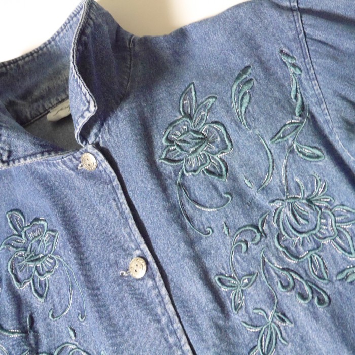 Embroidery Denim Jacket | Vintage.City 古着屋、古着コーデ情報を発信