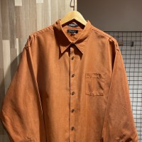BRANDINI ブランディーニ　フェイクスエードシャツ　オレンジ　A598 | Vintage.City 古着屋、古着コーデ情報を発信