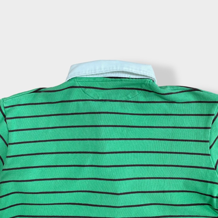 BARBARIAN】カナダ製 ラガーシャツ 長袖シャツ ボーダー 刺繍