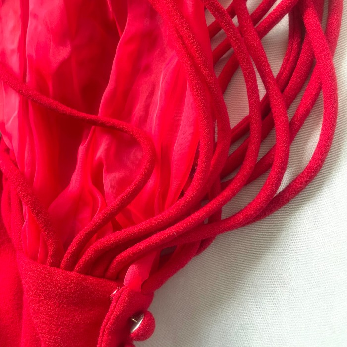 60s vintage red cord sleeve maxi dress | Vintage.City 빈티지숍, 빈티지 코디 정보