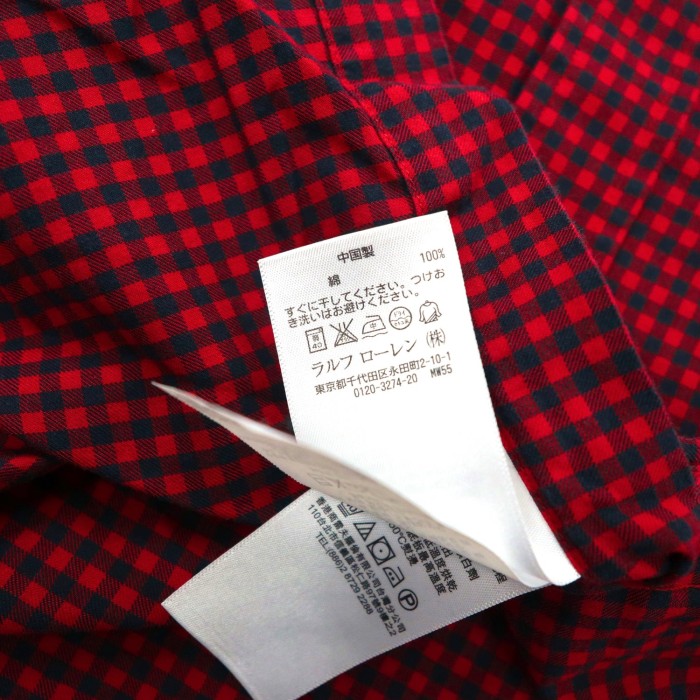 RALPH LAUREN ボタンダウンシャツ 170 レッド チェック コットン SLIM FIT スモールポニー刺繍 | Vintage.City 빈티지숍, 빈티지 코디 정보