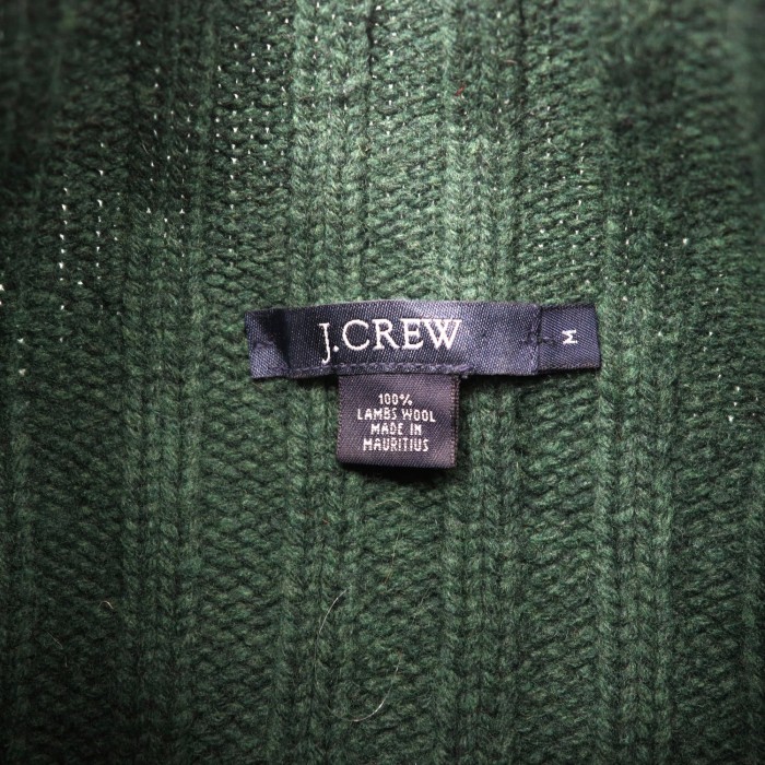 J.CREW ハイネック リブ ニット セーター M グリーン ラムウール ビッグサイズ 90年代 | Vintage.City 古着屋、古着コーデ情報を発信