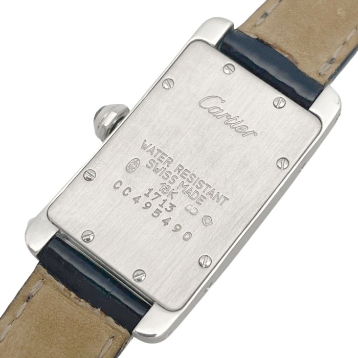 Cariter カルティエ レディース腕時計 タンクアメリカンSM 18KWG レザーベルト QZ ホワイトゴールド ブラック シルバー文字盤 W2601956 | Vintage.City 古着屋、古着コーデ情報を発信